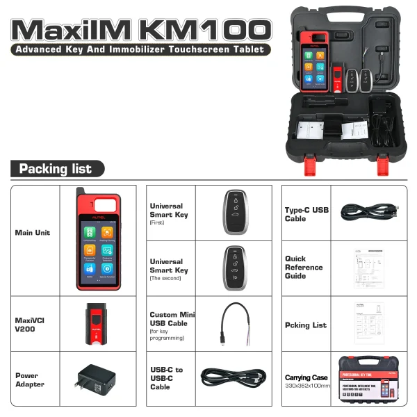Autel MaxiIM KM100 KM100X Universal Key Generator Kit, Key Fob Programmer Immobilizer Tool for Transponder & Key Creation and IMMO Learning, Same as KM100X/KM100E - Image 5